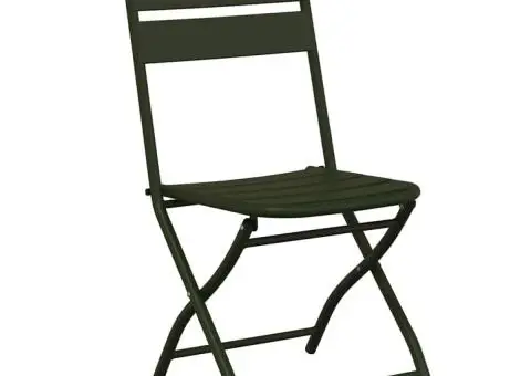 Scaune de grădină pliabile 2 buc Dark Green 42x52x82 cm Oțel vopsit - 4/5