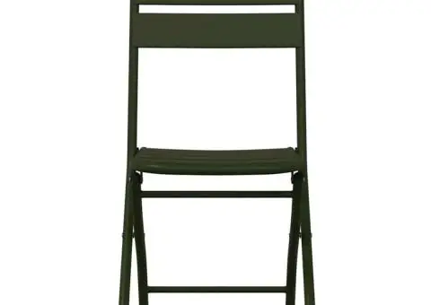 Scaune de grădină pliabile 2 buc Dark Green 42x52x82 cm Oțel vopsit - 5/5