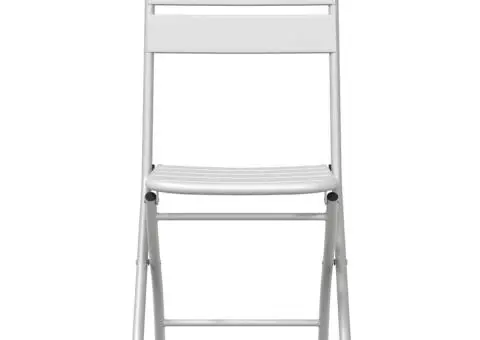 Scaune de grădină pliabile 2 bucăți Alb Oțel - 5/5
