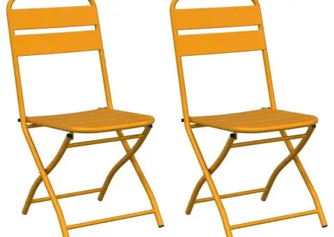 Scaune de grădină pliabile 2 buc Muștar 42x52x82 cm Oțel vopsit - 2/5