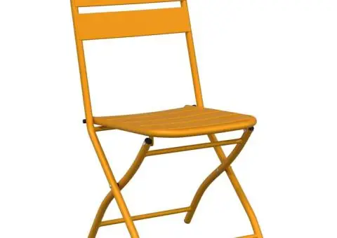Scaune de grădină pliabile 2 buc Muștar 42x52x82 cm Oțel vopsit - 4/5