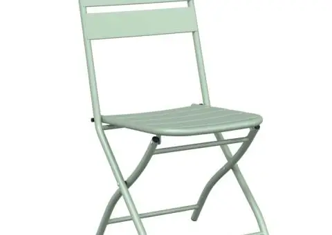 Scaune pliabile pentru grădină 2 bucăți Mint deschis 42x52x82 cm Oțel vopsit electrostatic - 4/5