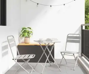 vidaXL Scaune de Grădină Pliabile 2 buc Bej 42x52x82 cm Oțel vopsit electrostatic