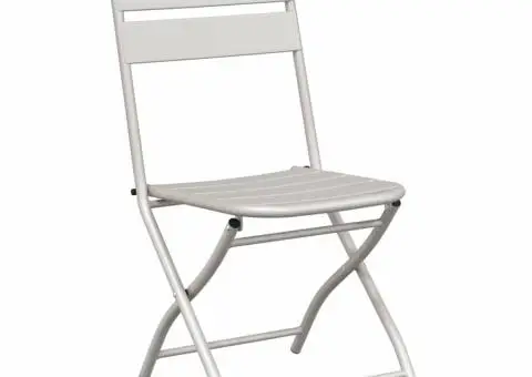 Scaune de Grădină Pliabile 2 buc Bej 42x52x82 cm Oțel vopsit electrostatic - 4/5