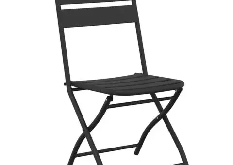 Scaune de Grădină Pliabile 2 buc Antracit 42x52x82 cm Oțel vopsit electrostatic - 4/5