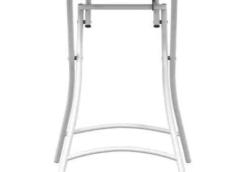 Masă de grădină pliabilă, alb, 55x55x73 cm, oțel - 4/5