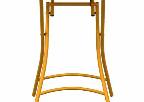 Masă de grădină pliabilă, galben muștar, 55x55x73 cm, oțel - 4/5