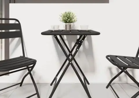 Masă de grădină pliabilă, antracit, 55x55x73 cm, oțel - 3/5