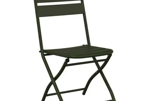 Set bistro pliabil, 3 piese, verde închis, oțel - 5/5