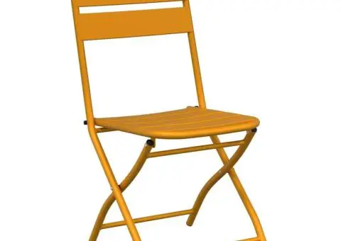 Set bistro pliabil, 3 piese, galben muștar, oțel - 5/5