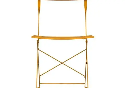 Scaune de grădină pliabile, 2 buc., galben muștar, oțel - 5/5