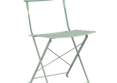 Scaune de grădină pliabile, 2 buc., verde mentă deschis, oțel - 4/5
