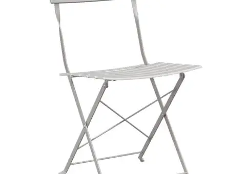 Scaune de grădină pliabile, 2 buc., bej, oțel - 4/5