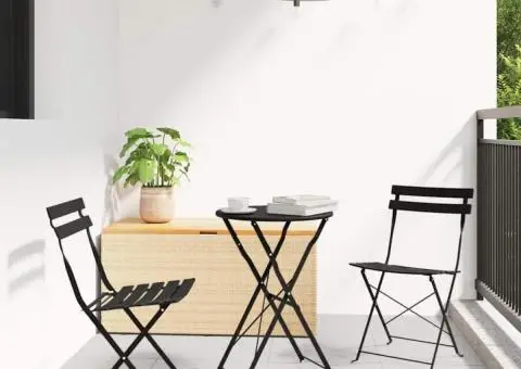 Scaune de grădină pliabile, 2 buc., antracit, oțel - 1/5