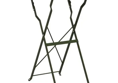 Masă de Bistro Pliabilă Verde Închis Ø50x71 cm Oțel Vopsit - 2/5