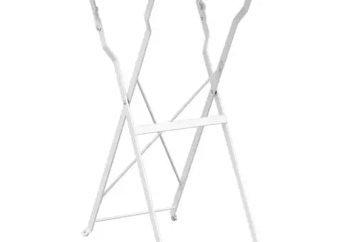 Masă de Bistro Pliabilă Alb Ø50x71 cm Oțel Vopsit - 2/5