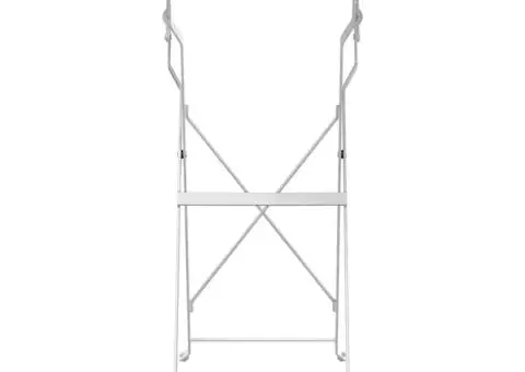 Masă de Bistro Pliabilă Alb Ø50x71 cm Oțel Vopsit - 4/5