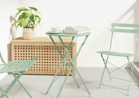 Masă de grădină pliantă Mint deschis Ø50x71 cm Oțel - 1/5