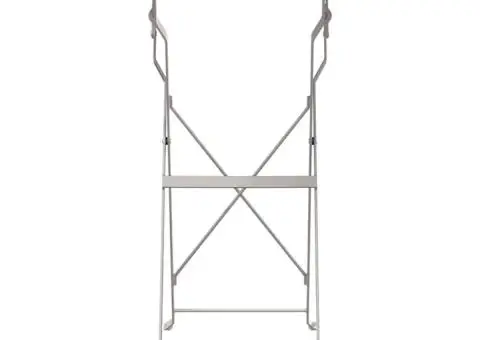 Masă de Bistro Pliabilă Bej Ø50x71 cm din Oțel Vopsit - 4/5