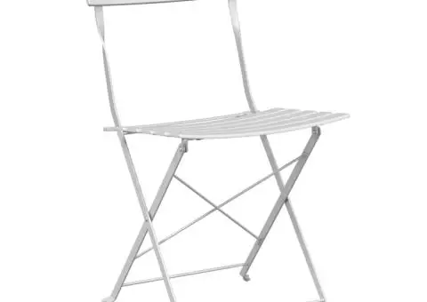 Set bistro pliabil, 3 piese, alb, oțel - 5/5