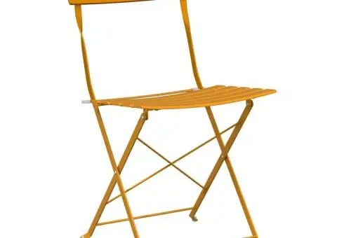 Set bistro pliabil, 3 piese, galben muștar, oțel - 5/5