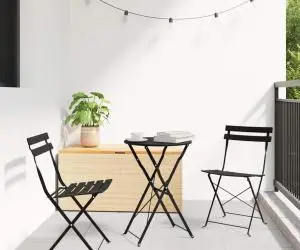vidaXL Set bistro pliabil, 3 piese, antracit, oțel