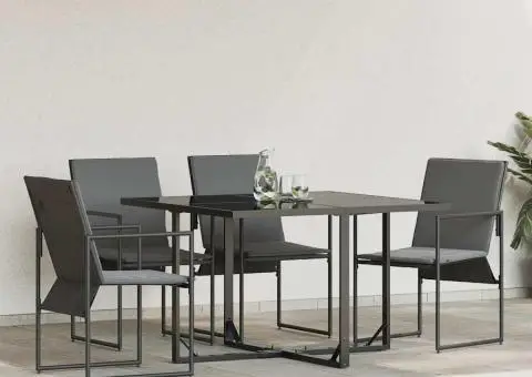 Fotolii de grădină cu perne, 4 buc., negru, textilenă - 1/5