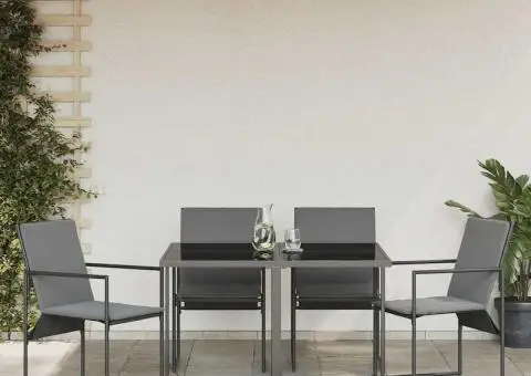 Fotolii de grădină cu perne, 4 buc., negru, textilenă - 4/5