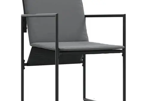 Fotolii de grădină cu perne, 4 buc., negru, textilenă - 5/5