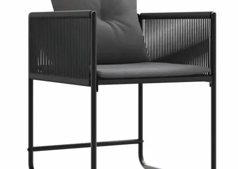 Fotolii de grădină cu perne, 4 buc., negru, poliratan - 2/5