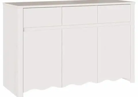 Dulap "DRAMMEN", alb, 114x43x75,5 cm, lemn masiv de pin - 2/5