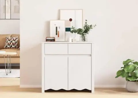 Dulap "DRAMMEN", alb, 79x43x75,5 cm, lemn masiv de pin - 4/5