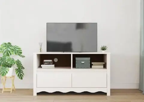 Dulap TV "DRAMMEN", alb, 99x43x55 cm, lemn masiv de pin - 4/5