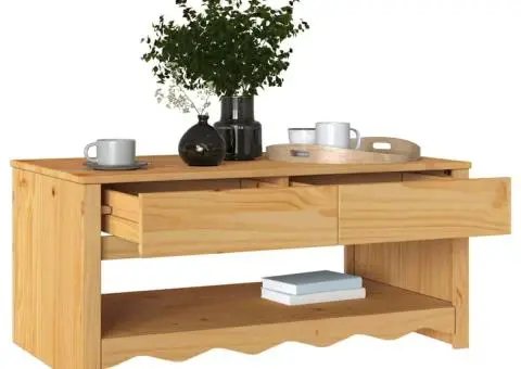 masă de cafea "DRAMMEN" 99x55x45 cm din lemn masiv de pin - 3/5