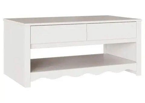 Masă de cafea "DRAMMEN" Alb 99x55x45 cm Lemn solid de pin - 2/5