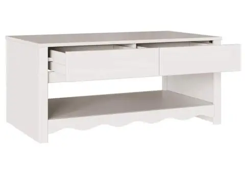 Masă de cafea "DRAMMEN" Alb 99x55x45 cm Lemn solid de pin - 5/5