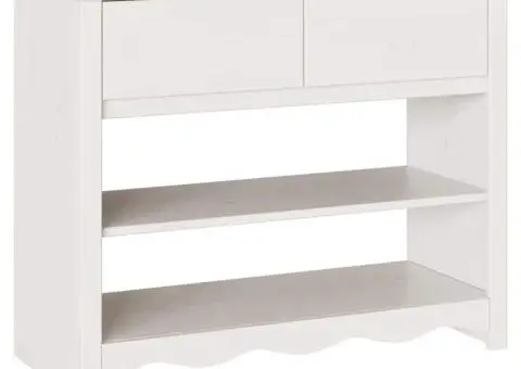 Masă consolă "DRAMMEN", alb, 89,5x37x73 cm, lemn masiv de pin - 2/5