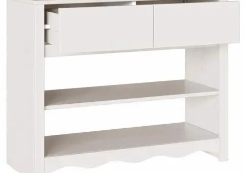 Masă consolă "DRAMMEN", alb, 89,5x37x73 cm, lemn masiv de pin - 5/5