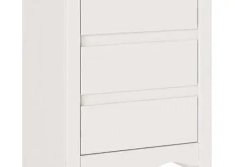 Noptieră "DRAMMEN" Alb 45x35x56 cm Lemn Masiv Pin - 2/5