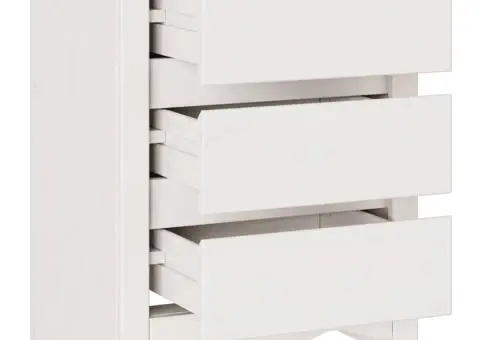 Noptieră "DRAMMEN" Alb 45x35x56 cm Lemn Masiv Pin - 5/5