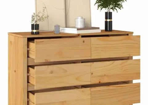 Comodă cu sertare "DRAMMEN", 111x43x73,5 cm, lemn masiv pin - 3/5