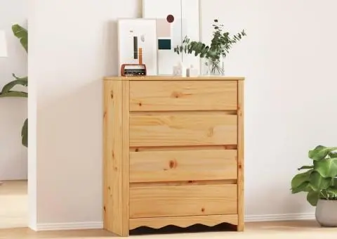 Comodă cu sertare "DRAMMEN", 76,5x40x91 cm, lemn masiv pin - 1/5