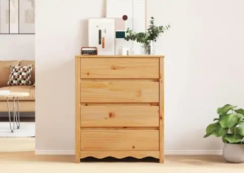 Comodă cu sertare "DRAMMEN", 76,5x40x91 cm, lemn masiv pin - 4/5