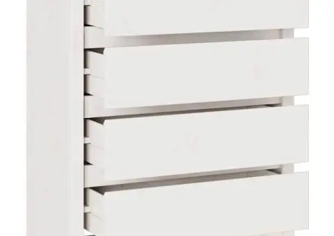 Comodă cu sertare "DRAMMEN", alb, 76,5x40x91 cm, lemn masiv pin - 5/5