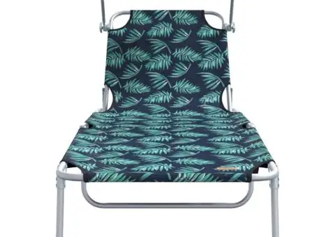 Șezlonguri pliabile 2 buc cu model cu frunze din material Oxford 600D - 5/5