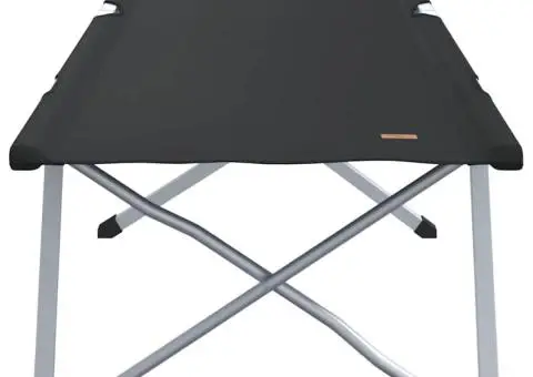 Pat pliabil de camping cu geantă de transport Negru 600D Oxford Fabric - 3/5