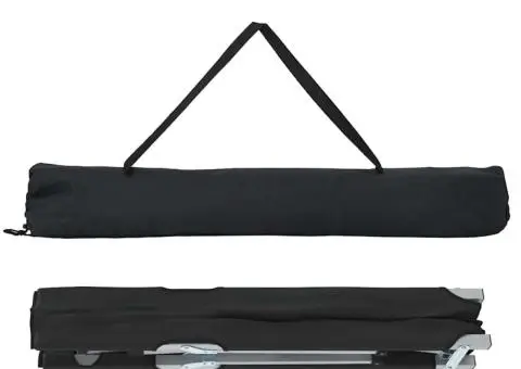 Pat pliabil de camping cu geantă de transport Negru 600D Oxford Fabric - 4/5