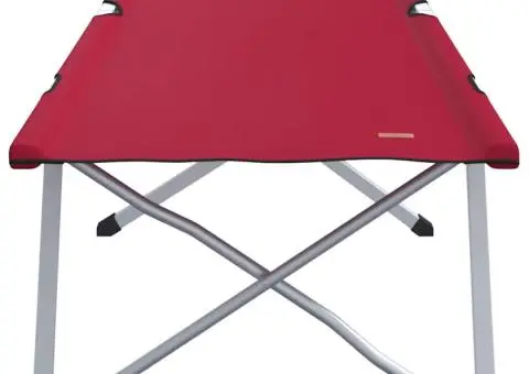 Pat Pliabil de Camping Roșu Metal și Material Textil Standard - 3/5