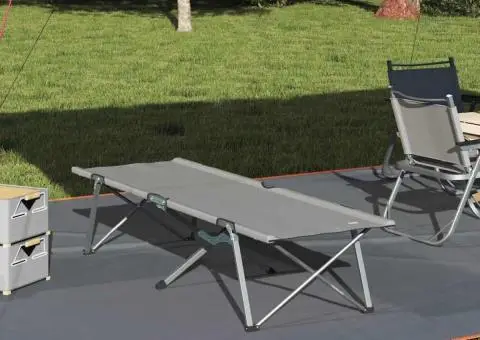 Pat pliabil camping Gri Aluminiu Mare Pliabil - 1/5