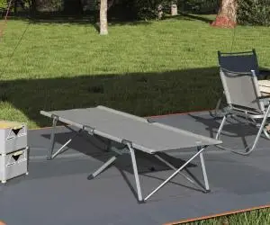 Pat pliabil camping Gri Aluminiu Mare Pliabil